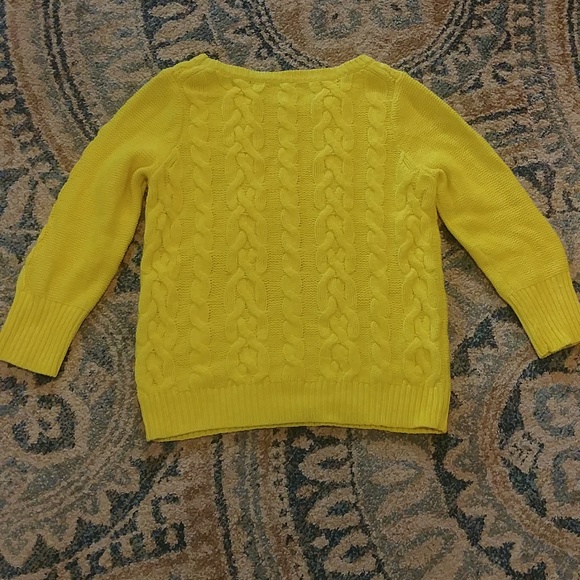 LOFT CABLE KNIT YELLOW SWEATER - Picture 1 of 8